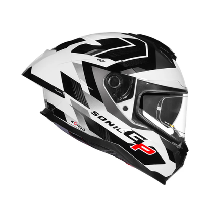 Korda Sonic GP Flash Helmet - White Black