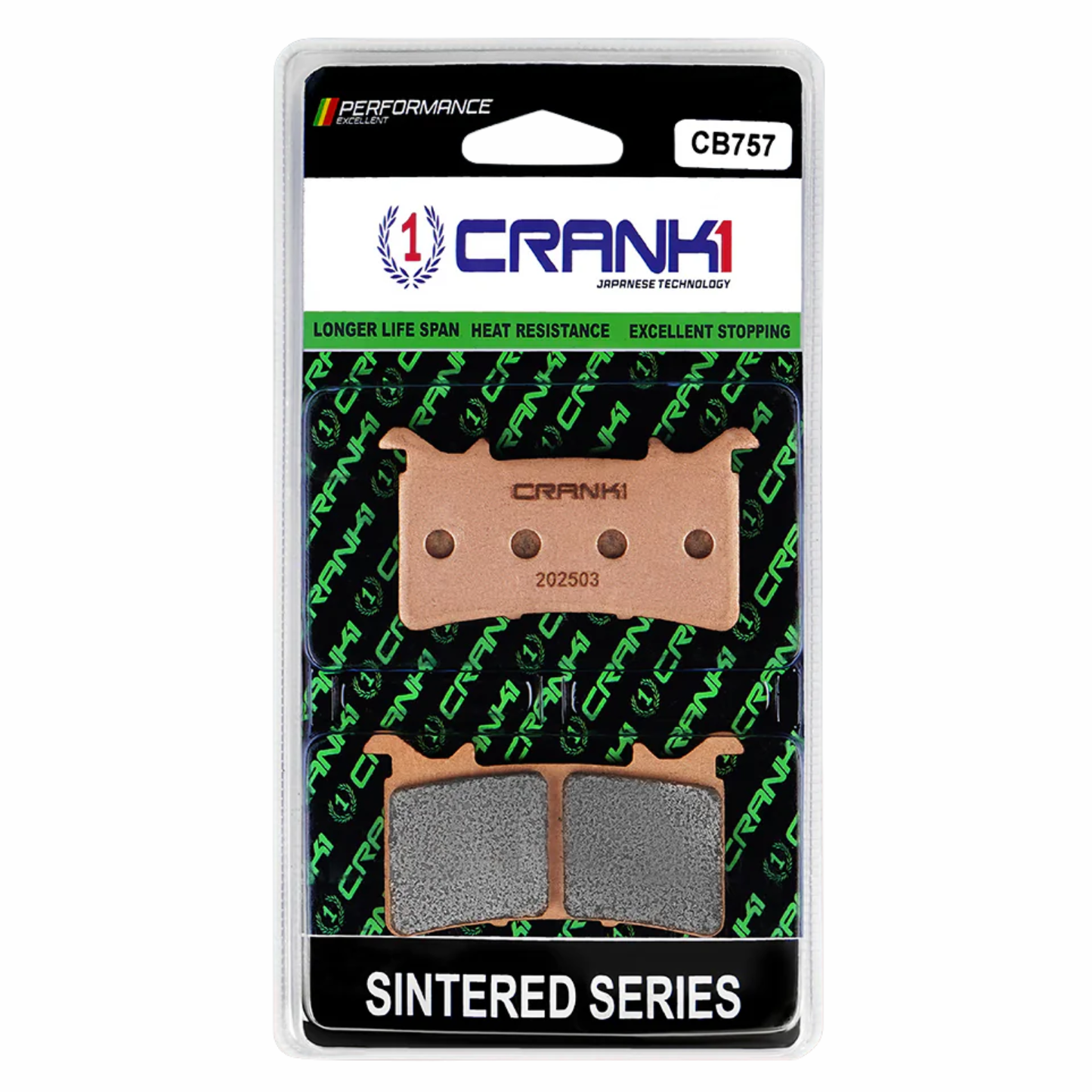 Crank1 Fully Sintered H2 Series Brake Pads for BMW S1000 RR (2022-2026)