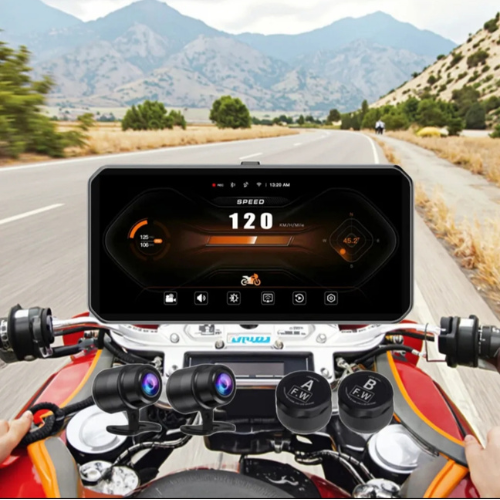 Moto Arch Motorcycle Wireless Touchscreen CarPlay Screen with BSD Blind Spot Warning