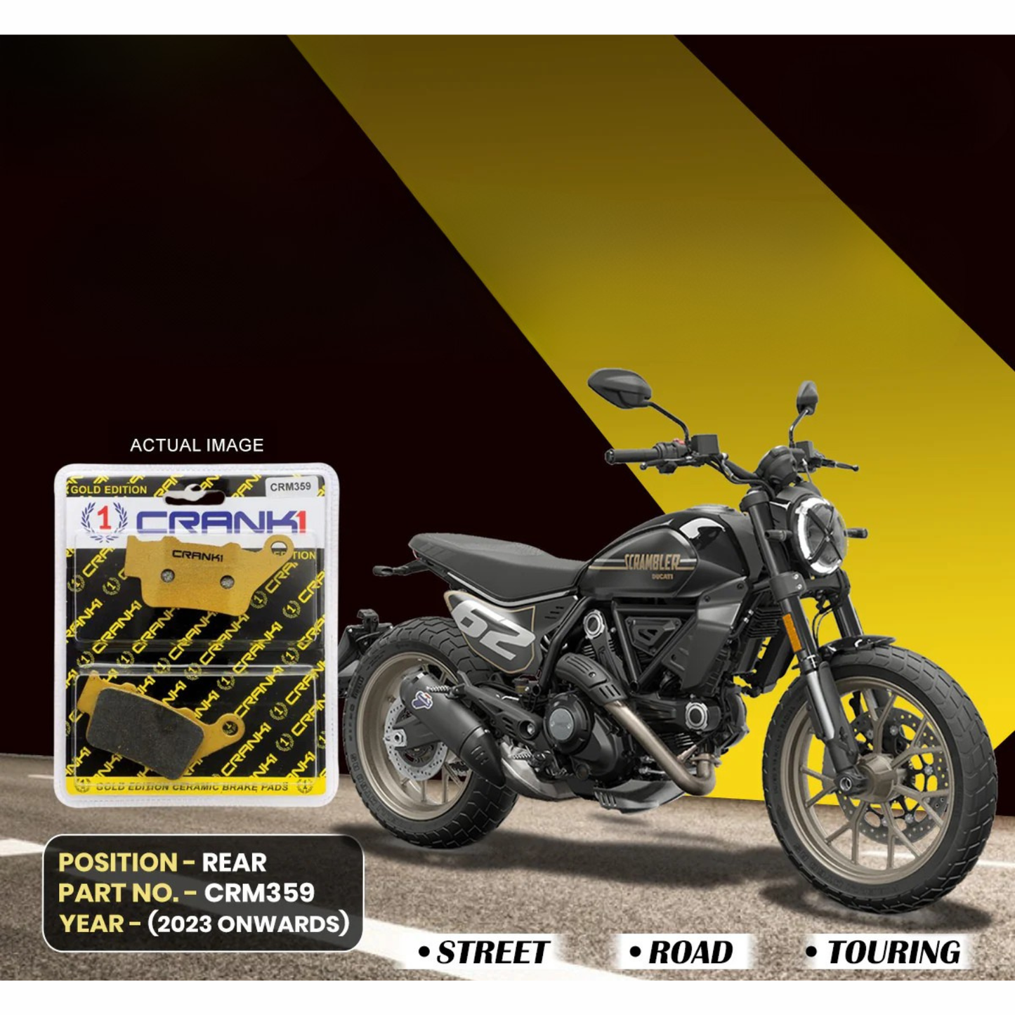 Crank1 Ceramic Brake Pads for Ducati Scrambler Full Throttle 800 (2023 Onwards)