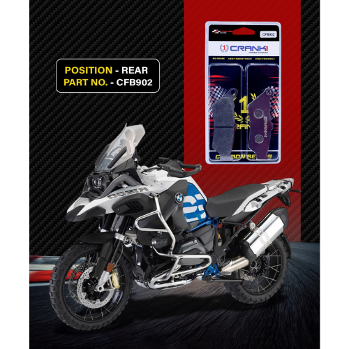 Crank1 Carbon Brake Pads for BMW R1200 GSA (2014-2018)