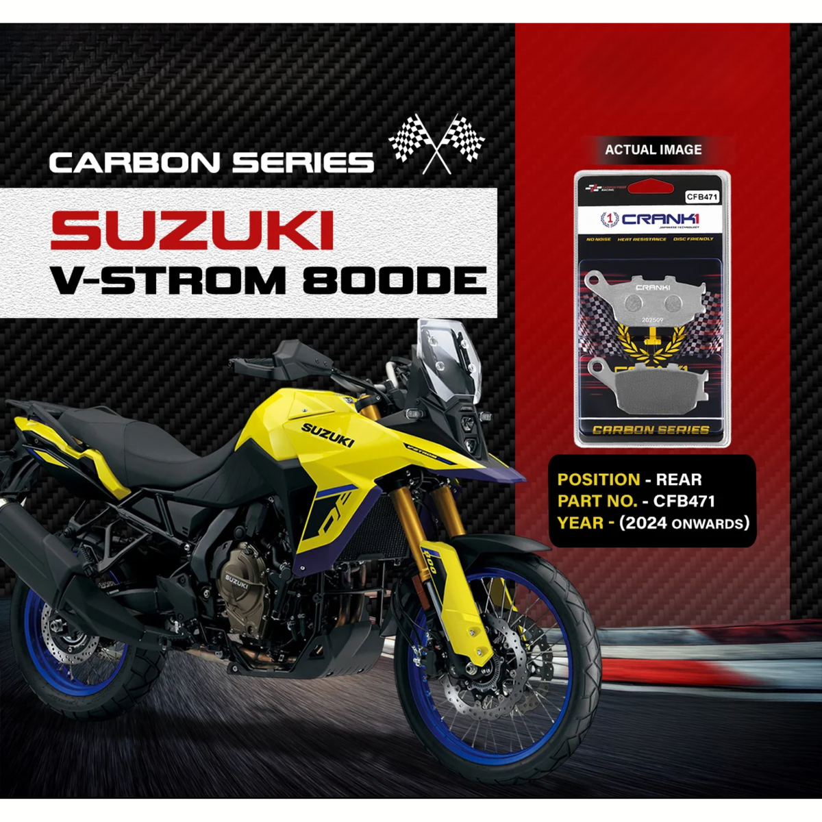 Crank1 Suzuki V-Strom 800DE (2024 Onwards) Carbon Brake Pads – view 2