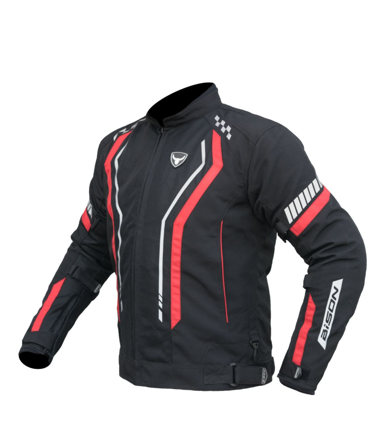 Bison ProGear Air Pro Riding Jacket - Black Red