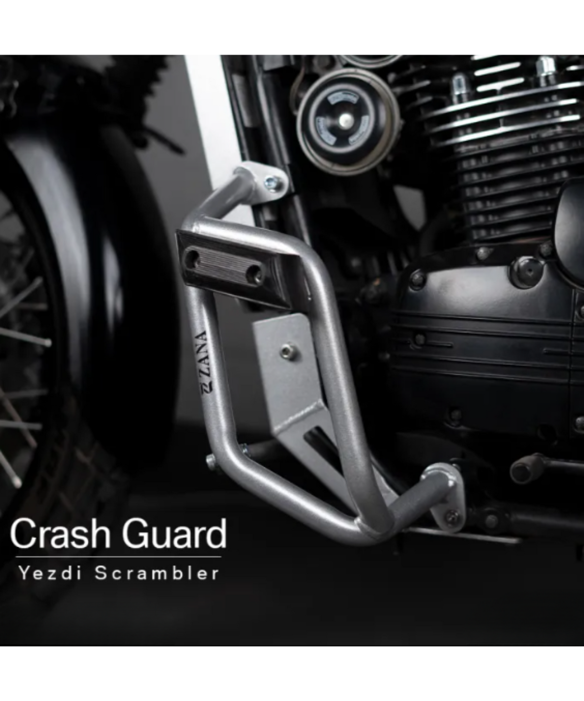 Zana Yezdi Scrambler Leg Guard with Slider - Silver - ZI-8190 - Zana