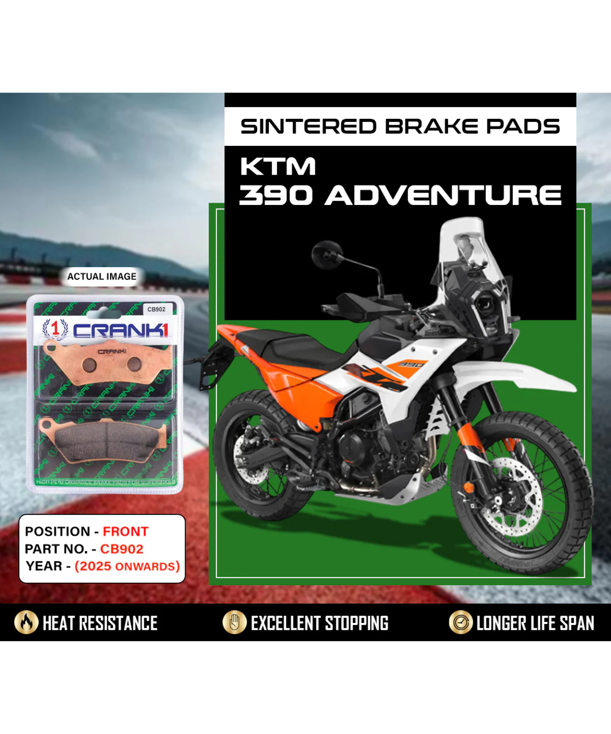 Crank1 KTM Adventure 390 (2025 Onwards) Sintered Brake Pads