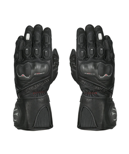 Viaterra Grid MK3 Full Gauntlet Motorcycle Riding Gloves - Black