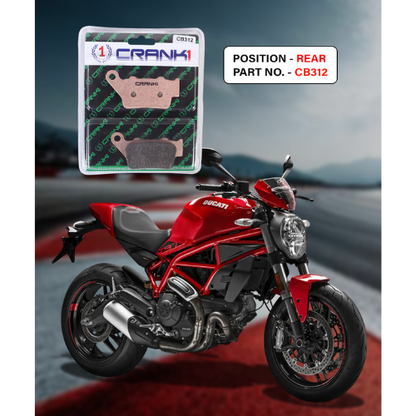 Crank1 Fully Sintered H2 Series Brake Pads for Ducati Monster 797