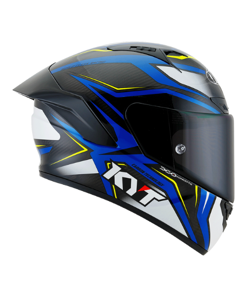 KYT NZ Race Carbon Stride Helmet - Blue White - KYT Helmets