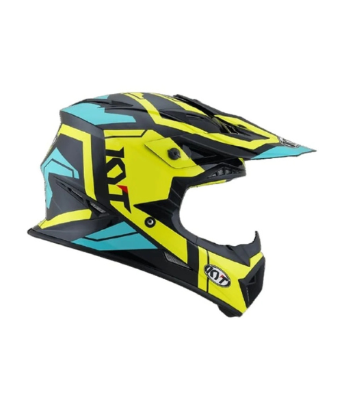 KYT Jumpshot Helmet - Gloss Black Aqua