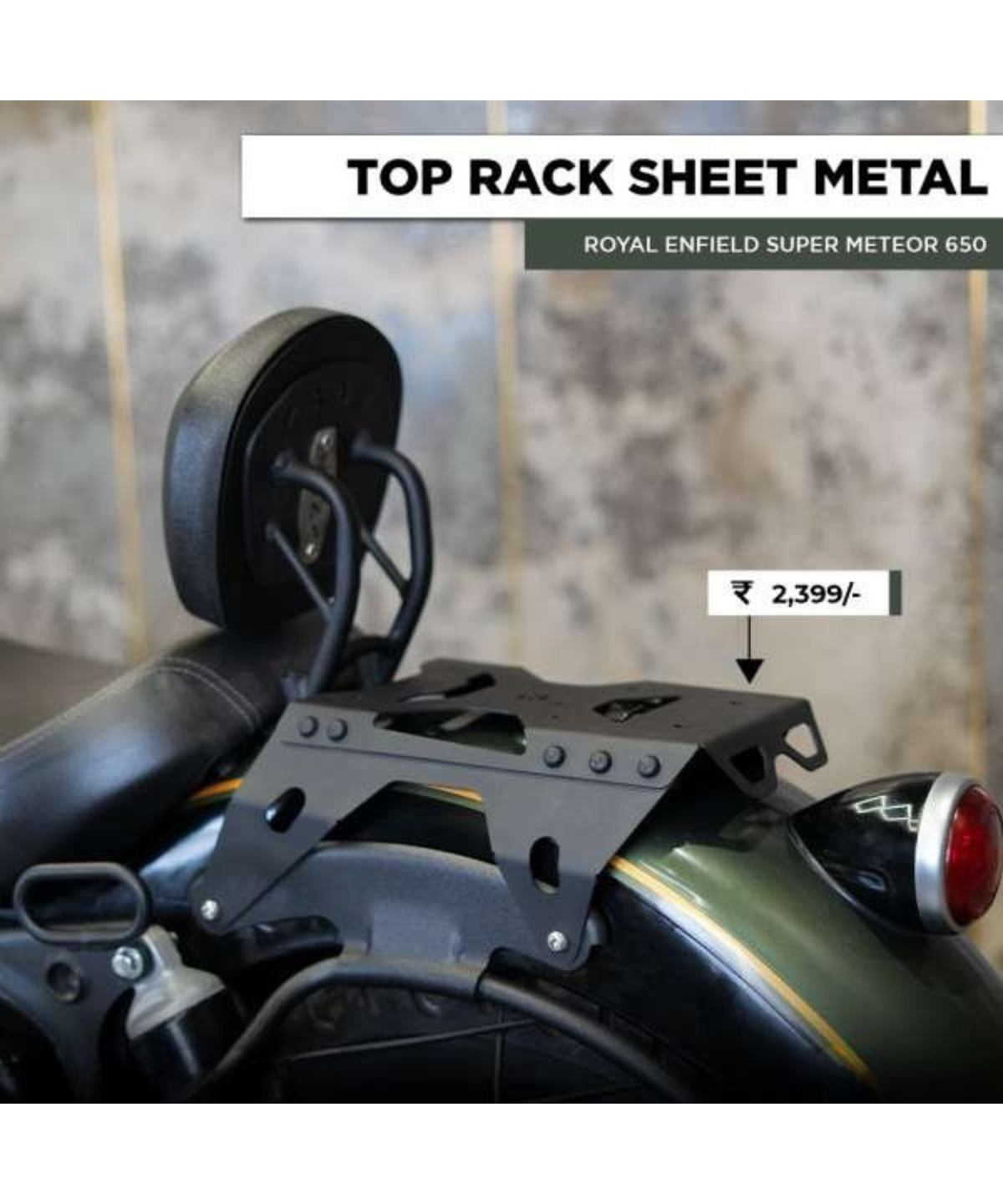 Zana Royal Enfield Super Meteor 650 Top Rack Sheet Metal Compatible with Backrest - ZI-8294 - Zana