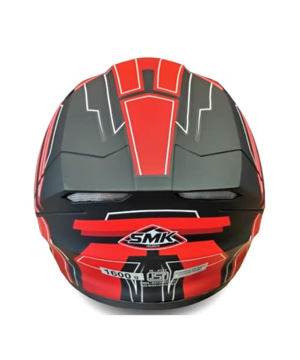 SMK Stellar Bolt Matt Black Red White (MA231) Helmet - SMK