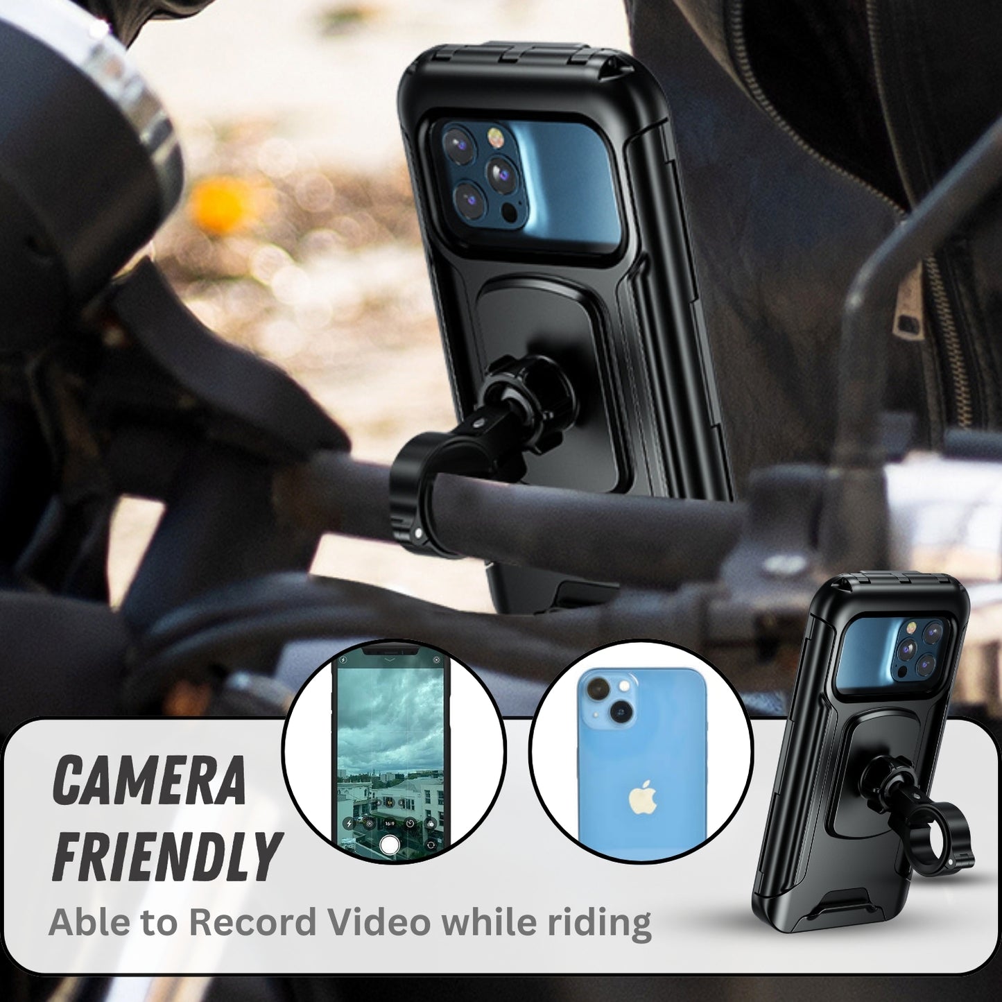 Yellowfin Fully Waterproof Handlebar Mobile Phone Holder without Charger - M18L-B1 Handlebar