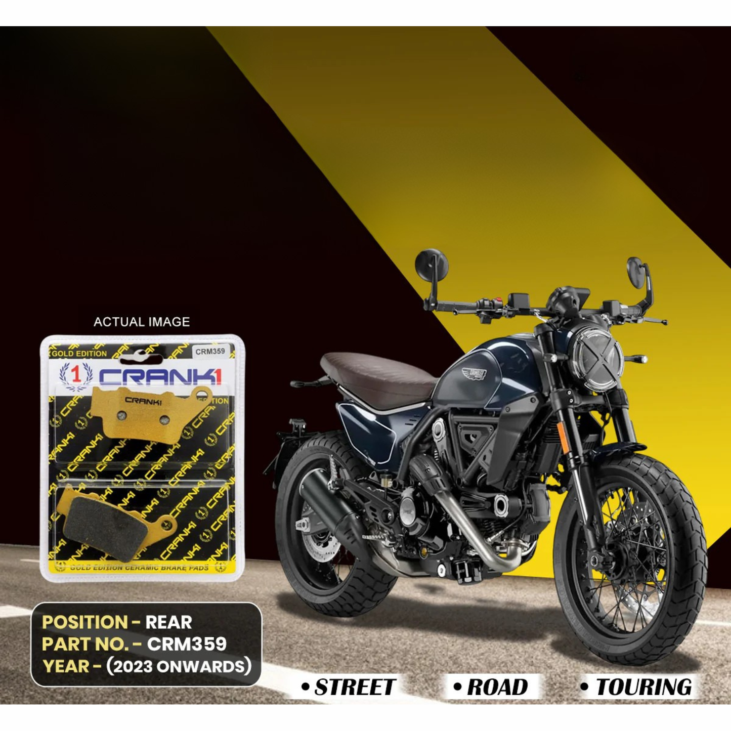 Crank1 Ceramic Brake Pads for Ducati Scrambler Nightshift 800 (2023 Onwards)