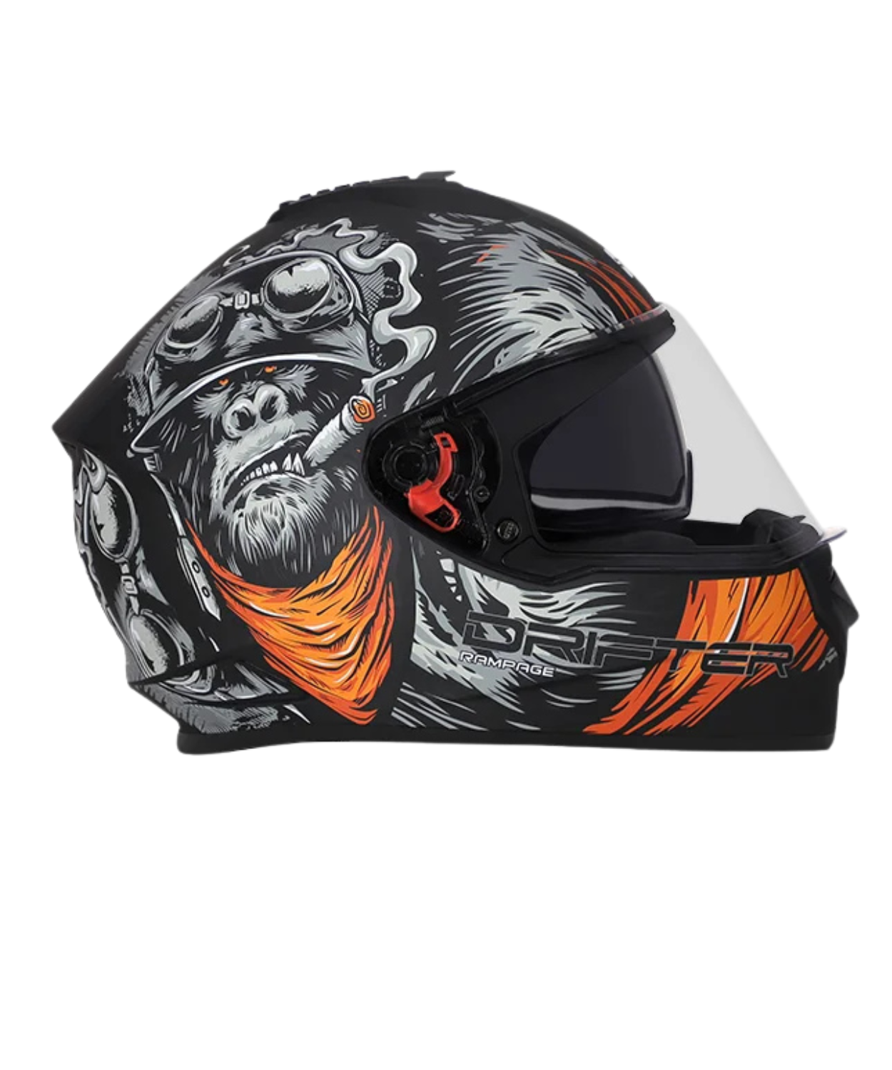 Studds Drifter D3 Rampage Decor Graphics Helmet - Matt Black Orange N10