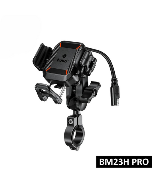 BOBO BM23H Pro Handlebar Mount Anti-Vibration and Anti-Theft with 15W Wireless / 36W USB-C Charger.