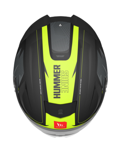 MT Hummer B Shine B3 Helmet - Gloss Black Flourescent