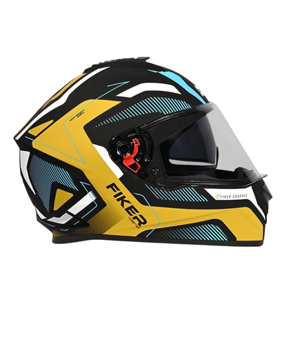 Studds Drifter D5 Fiker Decor Graphics Helmet - Matt Black Golden N12