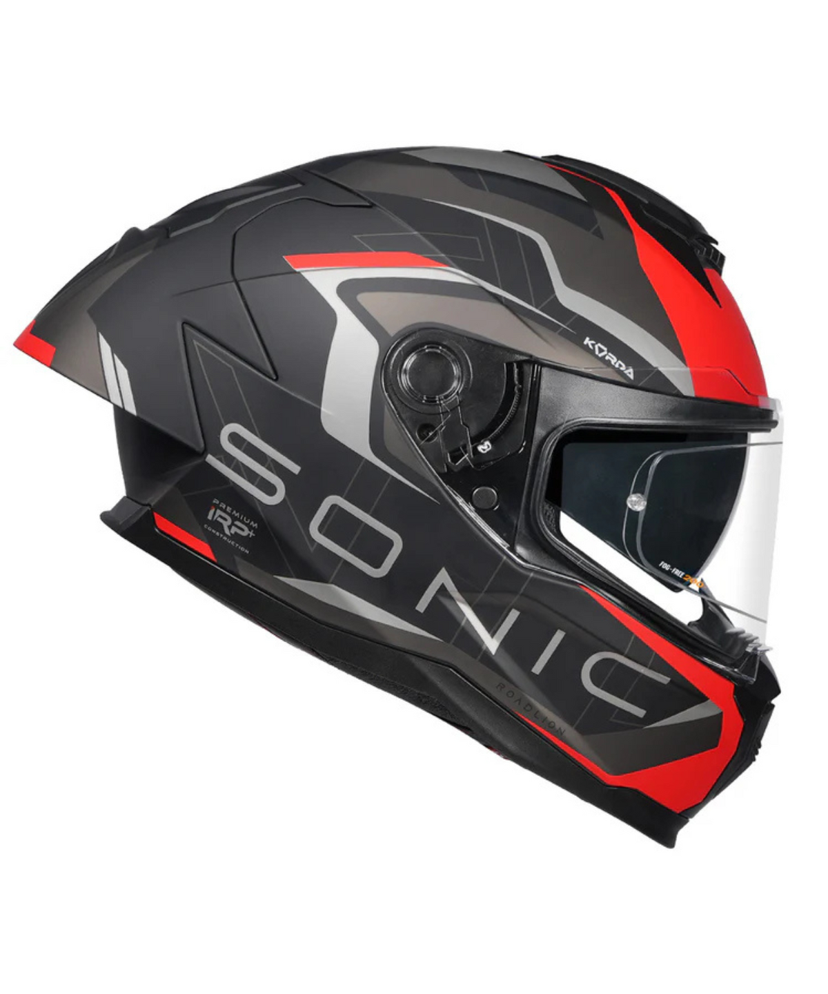 Korda Sonic GP Roadlion Helmet - Matt Black Red - Korda