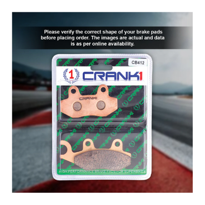 Crank1 Fully Sintered H2 Series Brake Pads for Tiger Explorer 1200 (2012-2015)