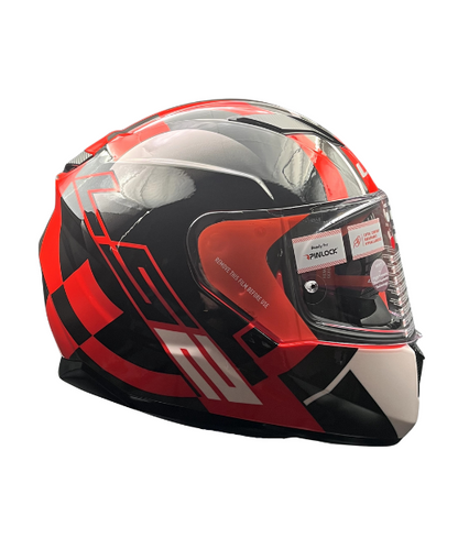 LS2 FF320 Stream Evo Target Helmet - Black 7C Red D-Ring