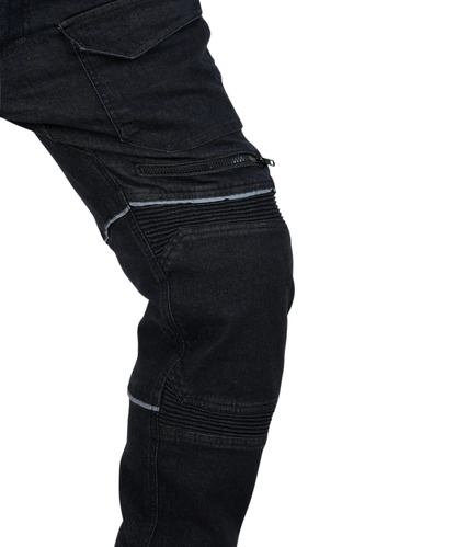 Rollin Denims Outlaw CORE-X Riding Cargo Jeans with Armour - Charcoal Black