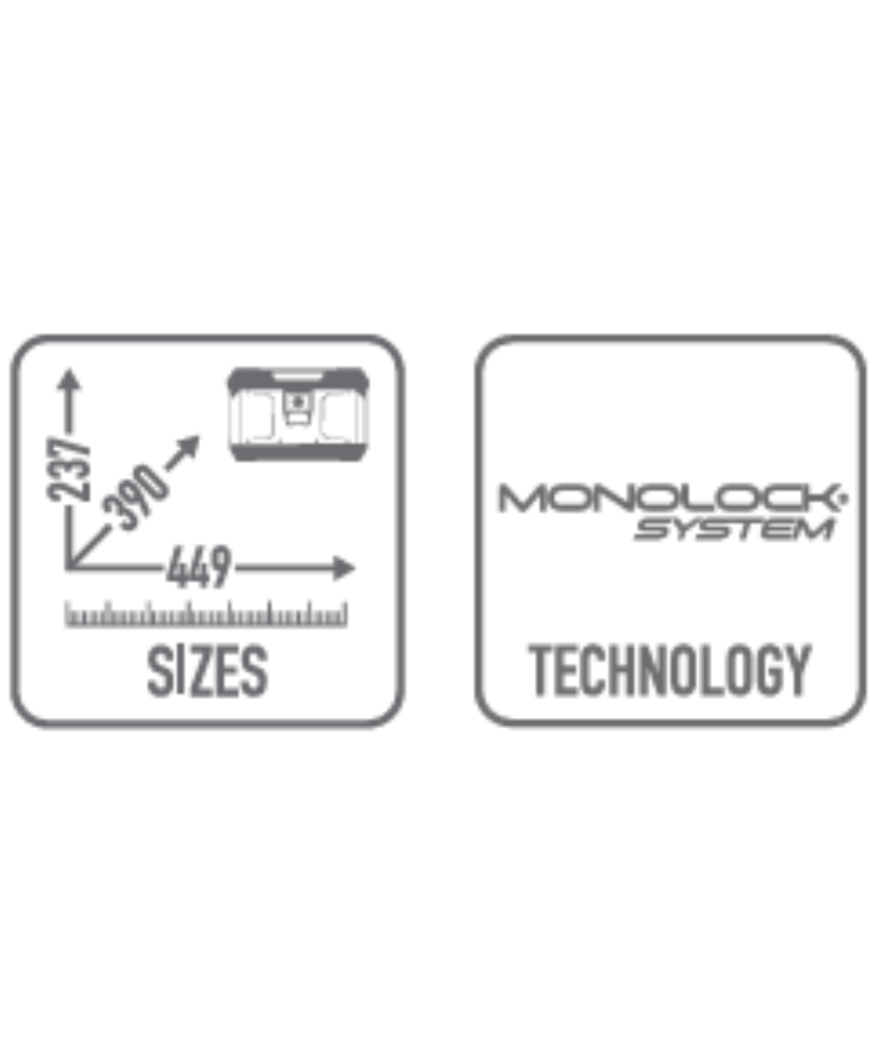 Givi Monolock Top Box 29L Matterhorn Aluminium - Black - MTN29B