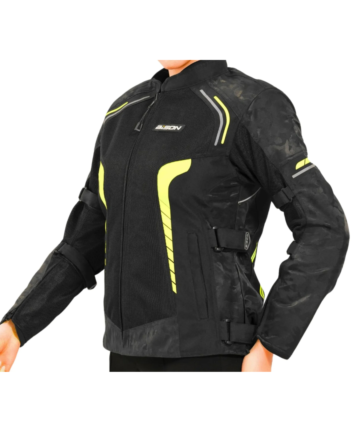 Bison ProGear Phoenix Women Riding Jacket - Hi-Viz Green