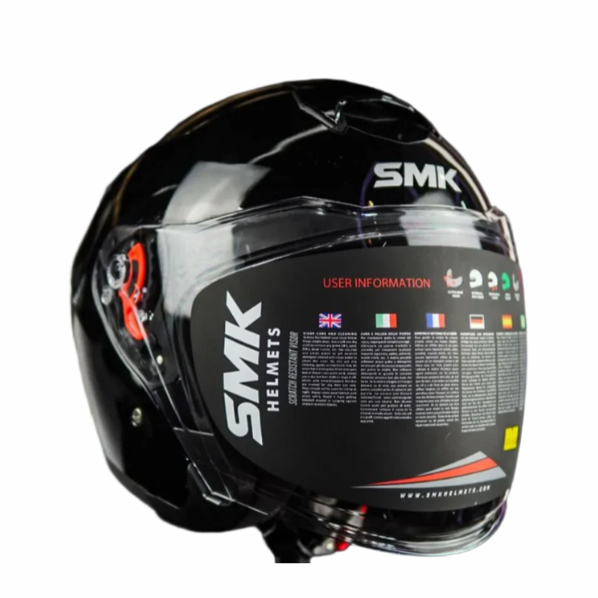 SMK GTJ GL200 Half Face Helmet - Solid Gloss Black - SMK
