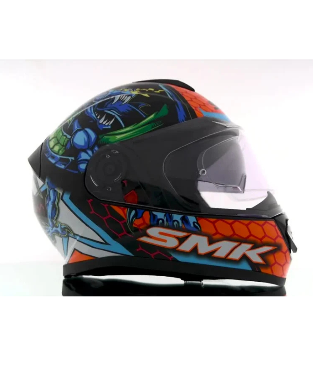 SMK Twister Dragon GL758 Orange Blue Helmet - SMK