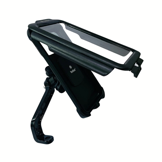 BOBO BM10H PRO PLUS Fully Waterproof Bike Cycle Phone Holder with PRO PLUS Vibration Damper Motorcycle Mobile Mount - Black