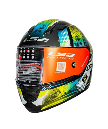 LS2 FF320 Stream Evo Mara Helmet - Black Hi-Viz Yellow D-Ring