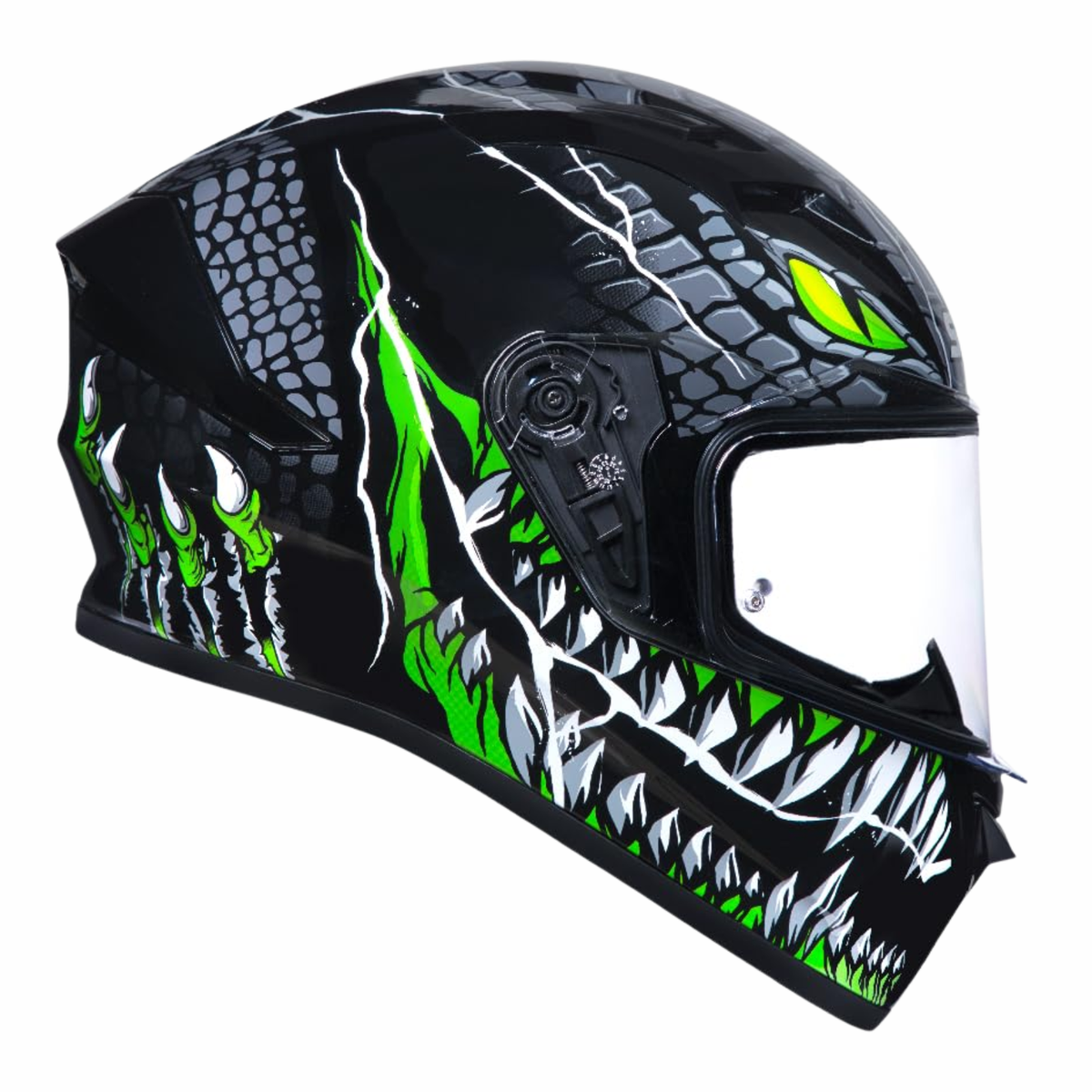 SMK Stellar Sports Taotei GL268 Helmet - Gloss Black Grey Green - SMK