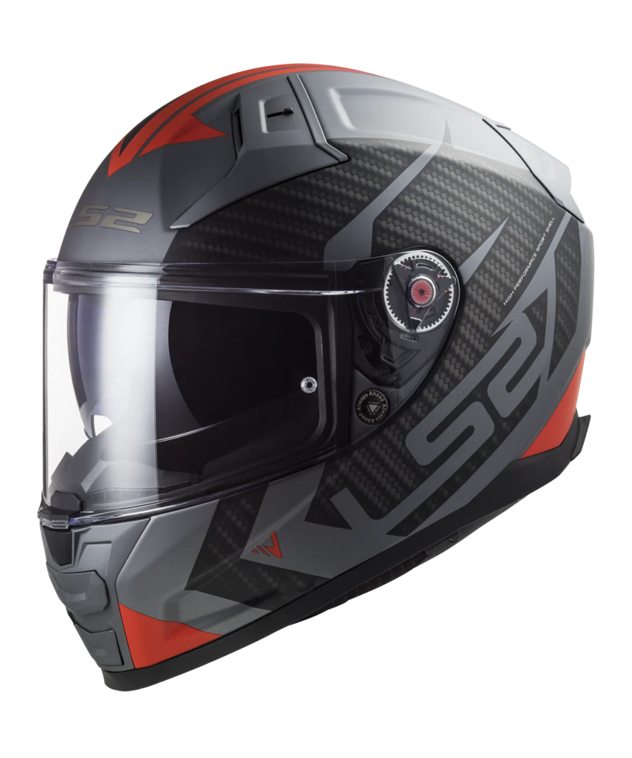 LS2 FF811 Vector II Splitter Matt Titanium Helmet - Red