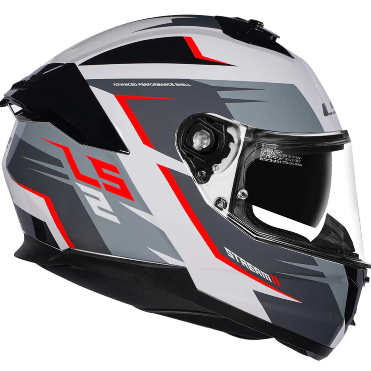 LS2 FF320 Stream II Meteor Full Face Helmet - Gloss Black White Red - LS2
