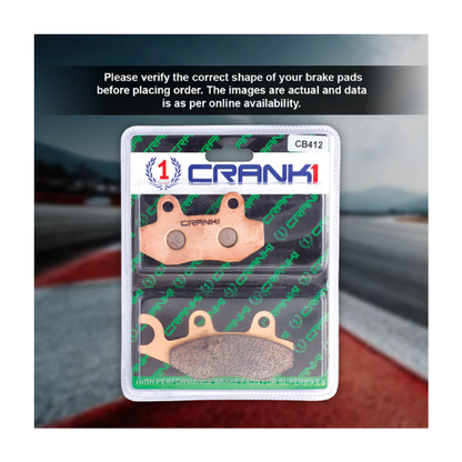 Crank1 Fully Sintered H2 Series Brake Pads for Triumph Thruxton 1200 (2017-2020)