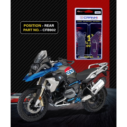 Crank1 Carbon Brake Pads for BMW R1200 GS Rallye (2017-2019)