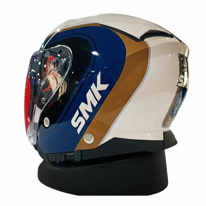 SMK GTJ Libero GRPS GL157 Half Face Helmet - Gloss Blue White