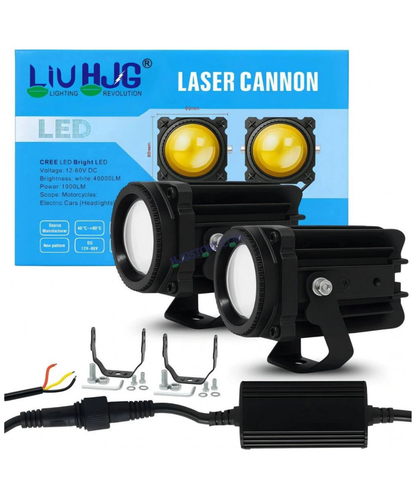 HJG 80W Laser Cannon Fog Light Dual Colour - Pair