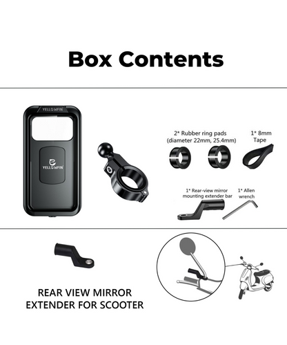 Yellowfin Fully Waterproof Bike Mobile Phone Holder Mount with Vibration Damper without Charger - M18L-C1