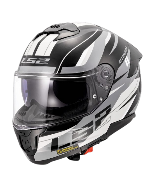 LS2 FF320 Stream II Bolt Helmet - Matt Black White - LS2