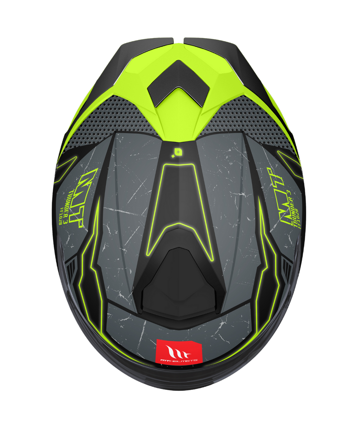 MT Thunder 3 SV Pro T-X C2 Helmet - Gloss Grey Green Red - MT Helmets