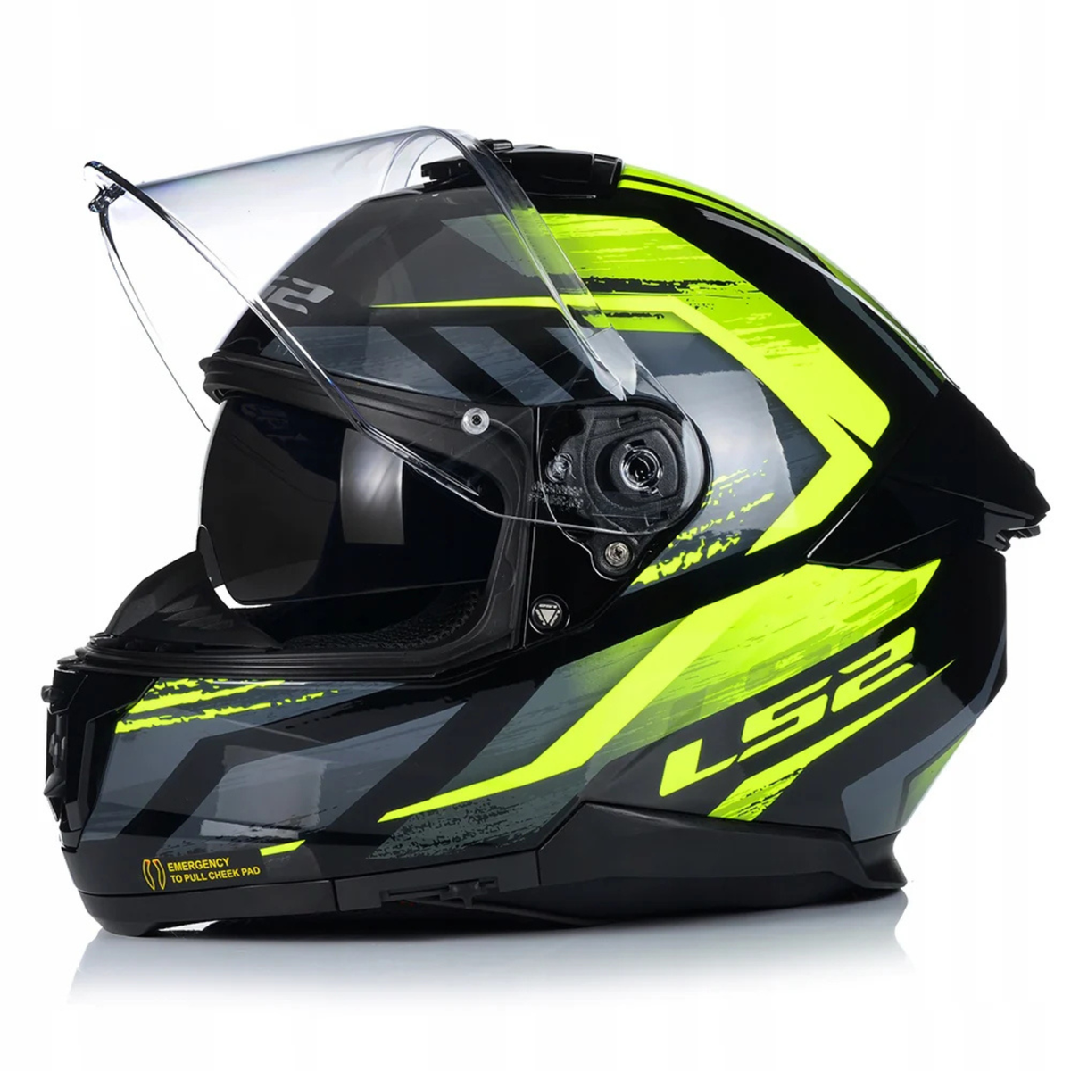 LS2 FF320 Stream II Fury Full Face Helmet - Black Hiviz Yellow - LS2