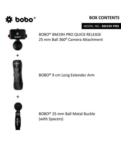 BOBO 360 Degree Camera Mount - Black - BM19H PRO