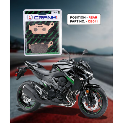 Crank1 Fully Sintered H2 Series Brake Pads for Kawasaki Z800