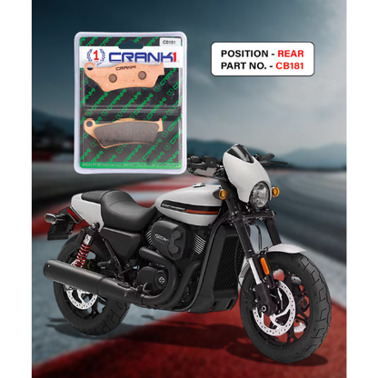 Crank1 Fully Sintered H2 Series Brake Pads for Harley Davidson Streetrod