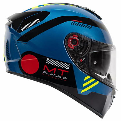 MT Blade 2 SV Vitality D7 Helmet - Gloss Blue Black Red Yellow