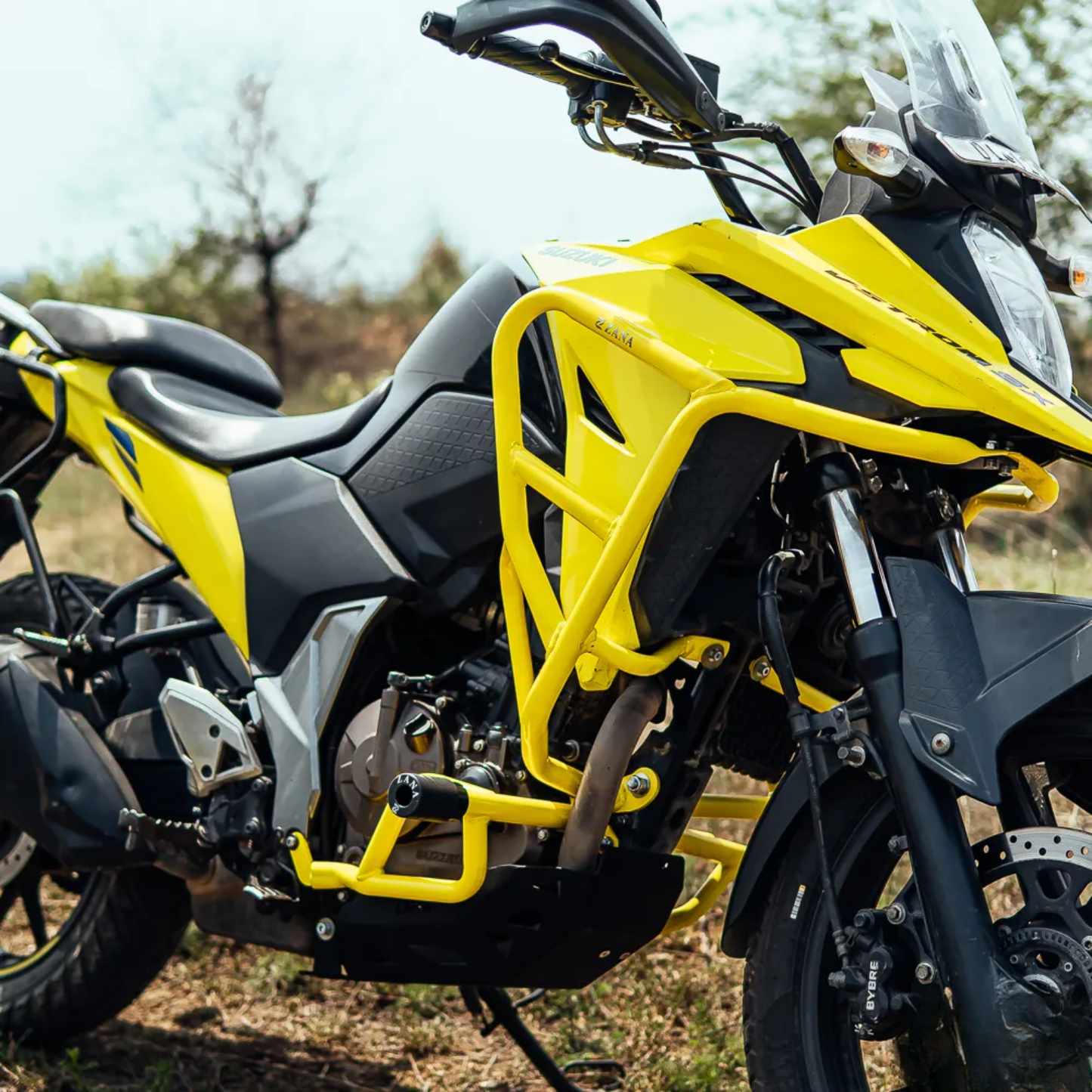 Zana Suzuki V-Strom SX 250 Upper & Lower Crash Guard with Slider Combo - Yellow - ZI-8757 / 8759
