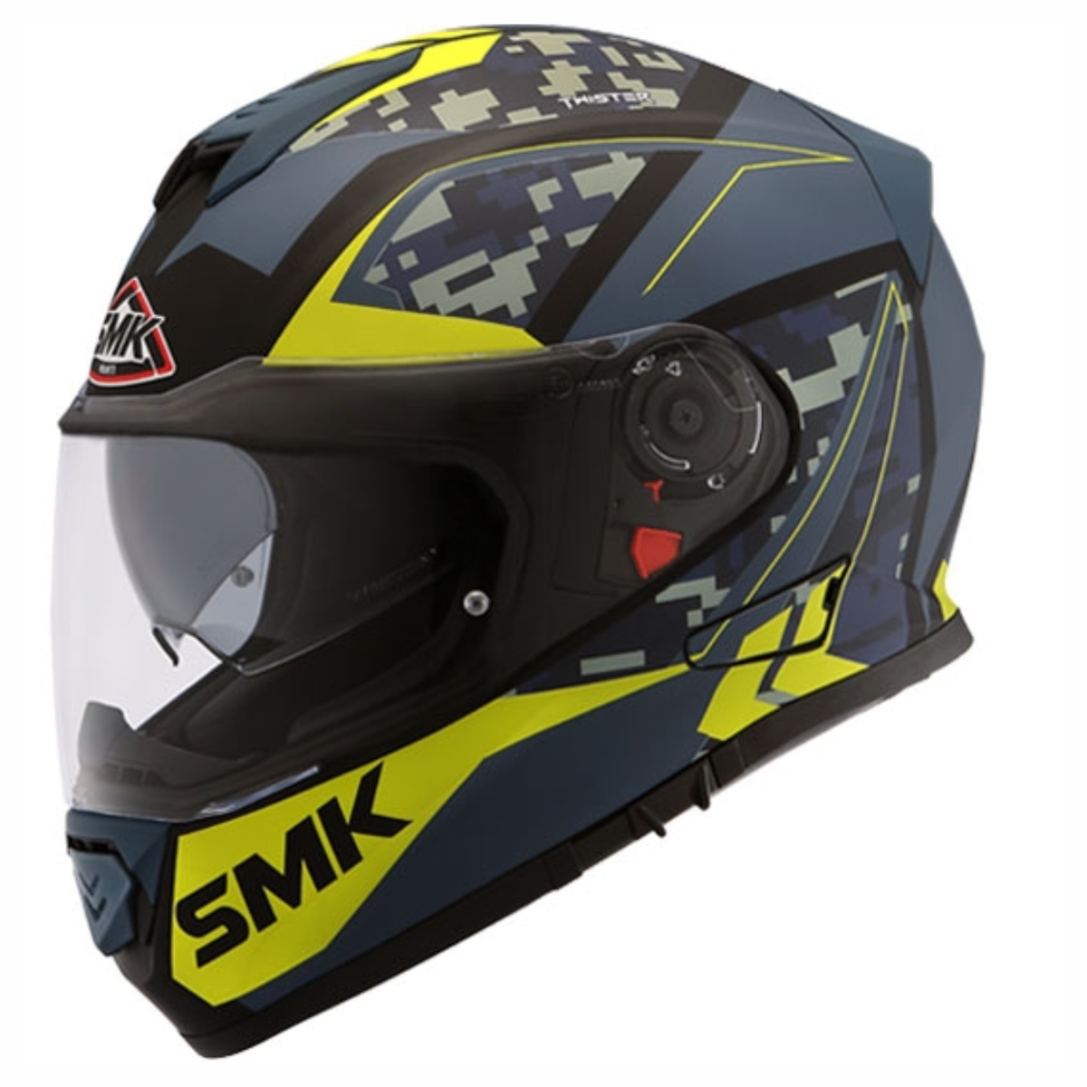 SMK Twister Zest MA254 Blue Yellow Helmet - SMK