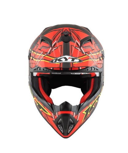 KYT Jumpshot Helmet - Matt Black Red