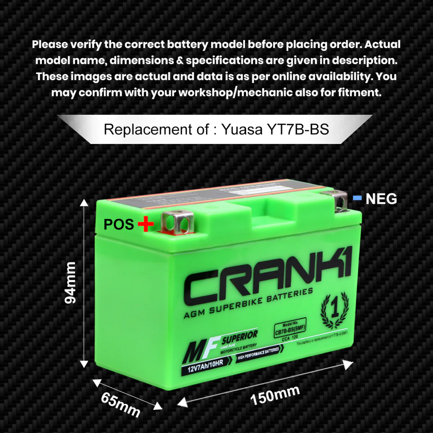Crank1 Battery For Ducati Panigale V2 - CB7B-BS